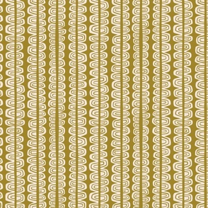Scalloped Stripes Vertical - Golden Olive -Small