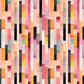 Harmonic Hues: Vibrant Watercolor Pattern with Color Blocks