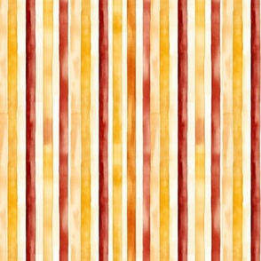 Whimsical Harmony: Orange, Yellow, Red Watercolor Stripes