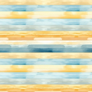 Luminous Horizons: Orange and Blue Watercolor Stripes