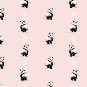 Panda Party Pink-01 9in x 4.5in