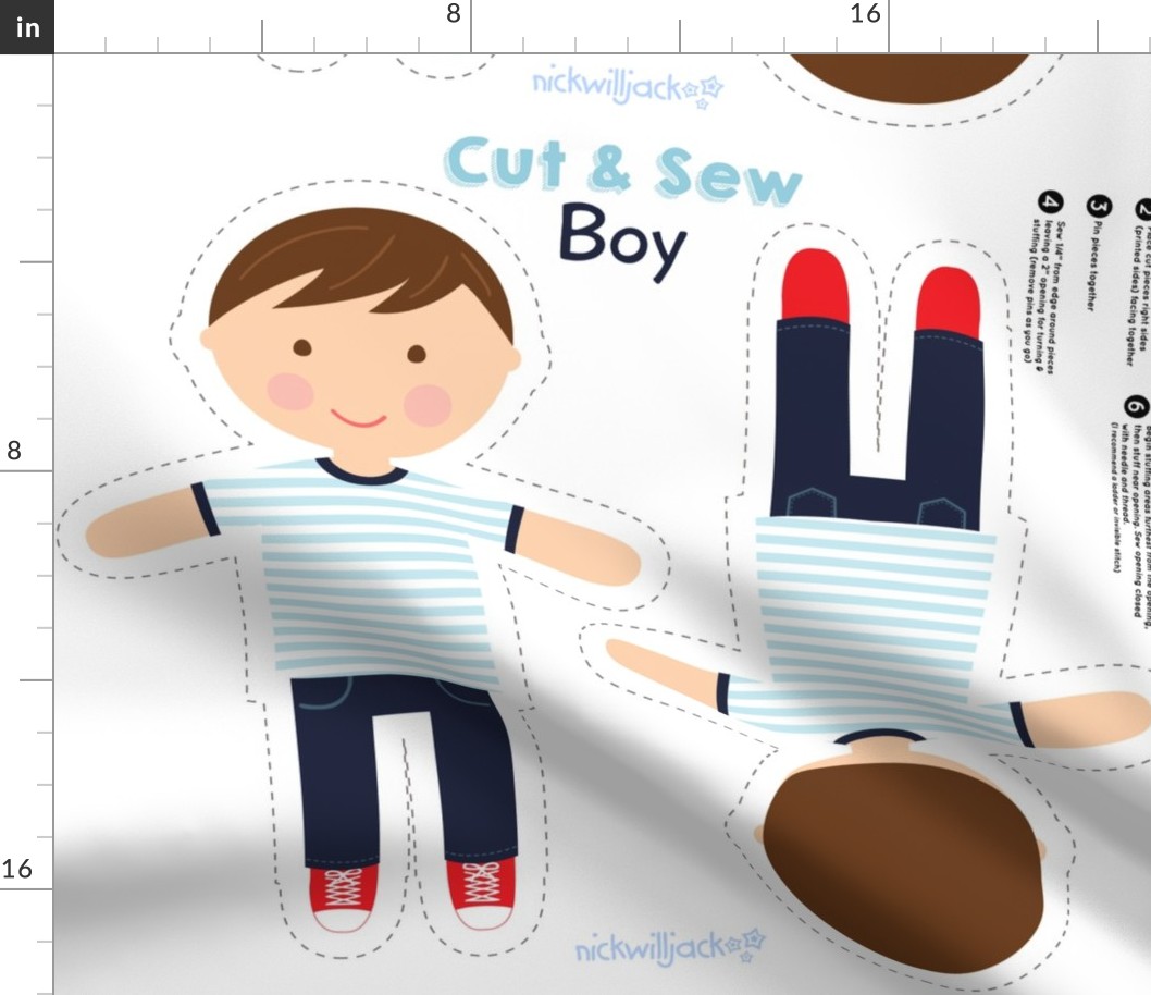 cut and sew boy 3 brown eyes red shoes