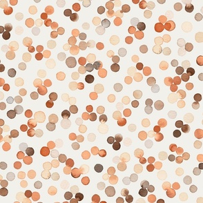 Watercolor dots Winter holiday neutral Snow Rust Brown Ecru Medium