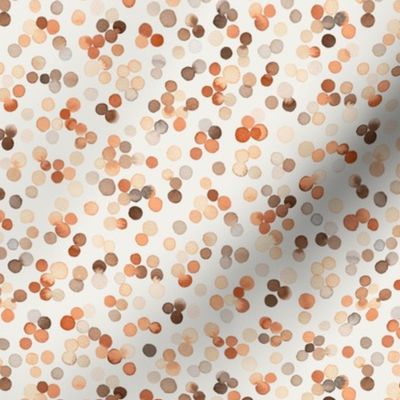 Watercolor dots Winter holiday neutral Snow Rust Brown Ecru Micro