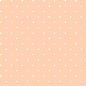 Swiss Dots white on sherbet - tiny scale