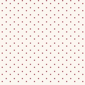Vintage Inspired Simple Polka Dot Pattern in Ivory and Retro Red