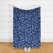 Blue on Navy - Sweet Garden - Large - Dainty Flowers Collection