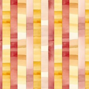 Sunset Harmony: Striped Watercolor Splatters in Warm Hues
