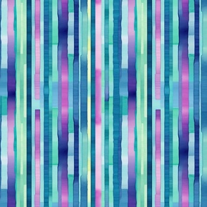 Aqua Harmony: Stripey Blue and Purple Abstract Design