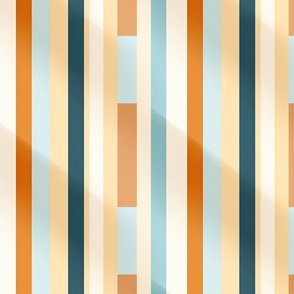 Mid-Century Twist: Blue and Orange Stripe Background Design