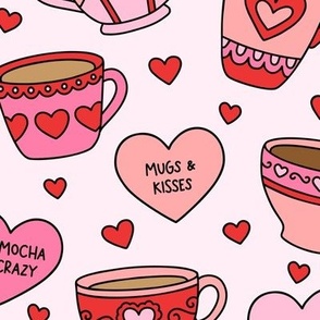 Coffee Love on Pink (Medium Scale)