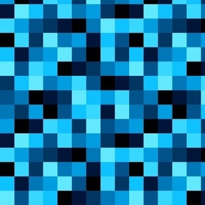 checkerboard shades of blue and aqua