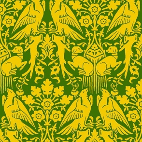 Hounds and Eagles, yellow on green