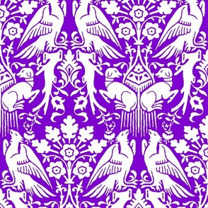 Hounds and Eagles, white on purple
