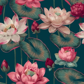 Pink water lilies / lilie, lotus bloss