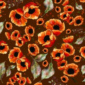 Poppin' Remembrance Poppies, Dark Background