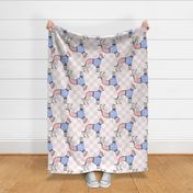 Large - Greyhound with blue sweater on pink and white checkerboard - English Greyhound - racing dog - hunting dog - Pets Dogs - dog check