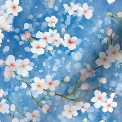 Dainty Blue Floral (Medium Scale)