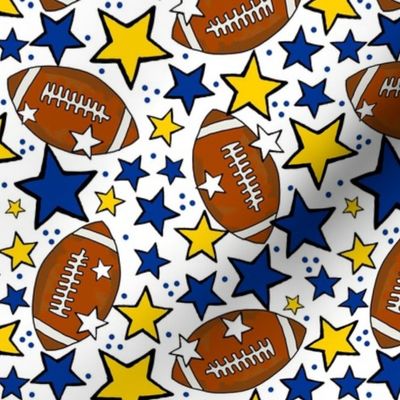 Medium Scale Team Spirit Footballs and Stars in Los Angeles Rams Royal Blue and Yellow