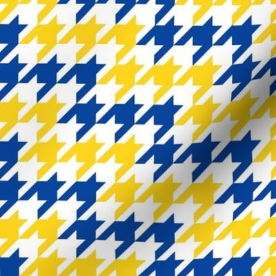 Medium Scale Team Spirit Football Houndstooth in Los Angeles Rams Royal Blue and Yellow