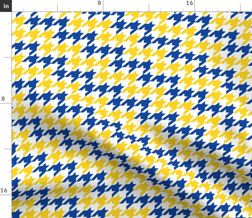 Medium Scale Team Spirit Football Houndstooth in Los Angeles Rams Royal Blue and Yellow