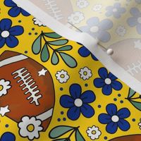 Medium Scale Team Spirit Football Floral in Los Angeles Rams Royal Blue and Yellow