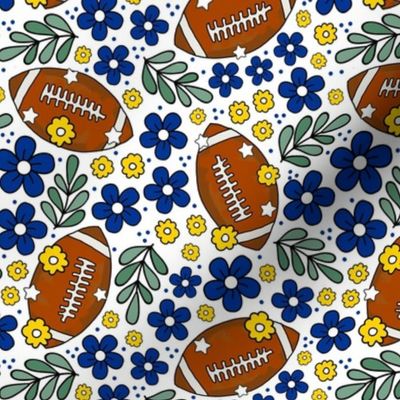 Medium Scale Team Spirit Football Floral in Los Angeles Rams Royal Blue and Yellow