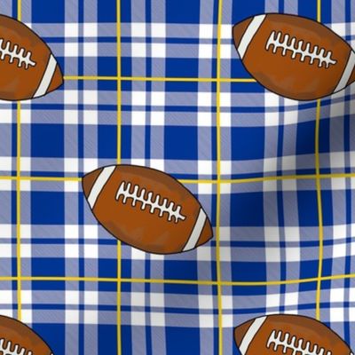 Bigger Scale Team Spirit Football Plaid in Los Angeles Rams Royal Blue and Yellow