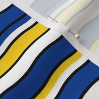 Large Scale Team Spirit Football Wavy Stripes in Los Angels Rams Royal Blue and Yellow 