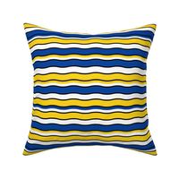 Large Scale Team Spirit Football Wavy Stripes in Los Angels Rams Royal Blue and Yellow 