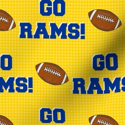 Large Scale Team Spirit Football Go Rams! in Los Angeles Rams Royal Blue and Yellow 