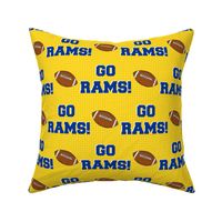 Large Scale Team Spirit Football Go Rams! in Los Angeles Rams Royal Blue and Yellow 