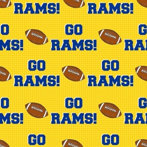 Large Scale Team Spirit Football Go Rams! in Los Angeles Rams Royal Blue and Yellow 