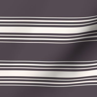 Vintage Modern Vertical Stripes in Dark Grey and Ivory.