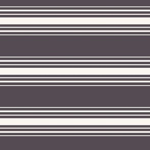 Vintage Modern Vertical Stripes in Dark Grey and Ivory.