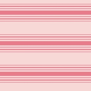 Vintage Modern Vertical Stripes in Bright Pink on Pink.