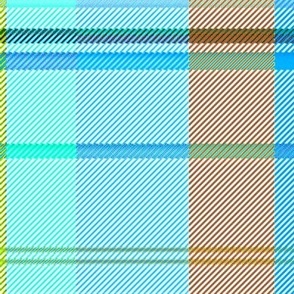 Mirrored Madras Plaid in Mint Green Baby Blue and Beige