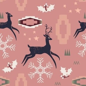 Southwest Holiday and Deer in Dusty Rose