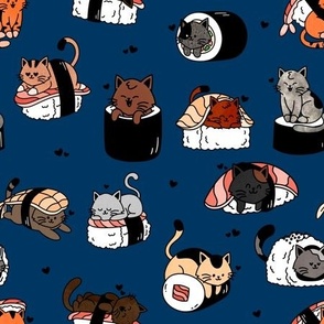 Sushi Cats on Navy