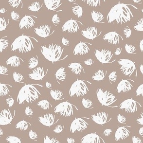 Tossed Floral Taupe