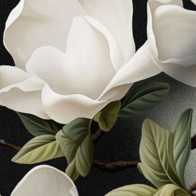 Magnolia Daydream: a large floral  in neutrals