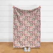 Heroines patchwork grid - pink characters