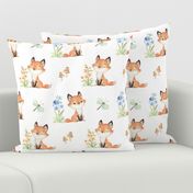 Woodland Animals Fox Floral Nursery Baby Girl 