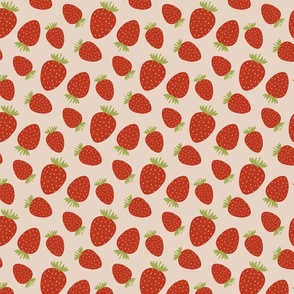 Red Strawberries on pink background