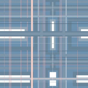 Blue, Pink, and White Ribbon Plaid Pattern