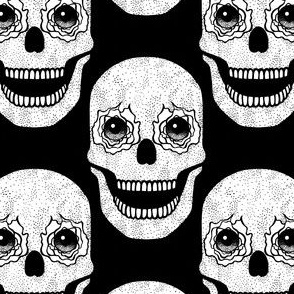 Black and White Laughing Skull 