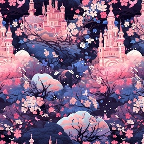 Gleaming Pink Castles and Wild Cherry Blossoms