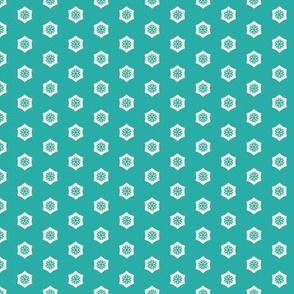 Geometric teal green abstract hexagons