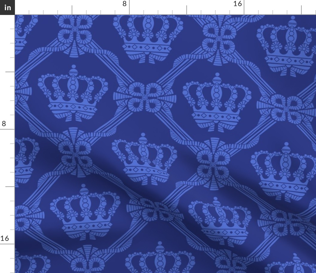 Crown damask blue