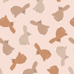 Cute Easter bunnies, neutrals 